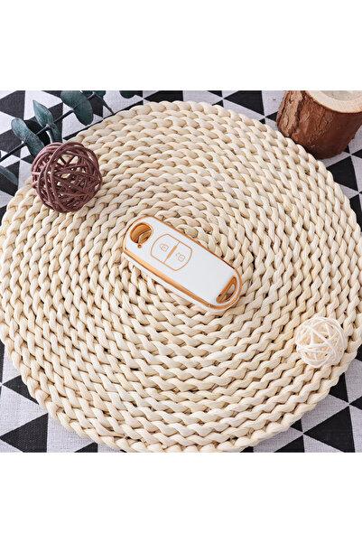 Choice5 غطاء حماية جديد وأنيق لمفتاح السيارة من مادة TPU الناعمة، أبيض اللون،...