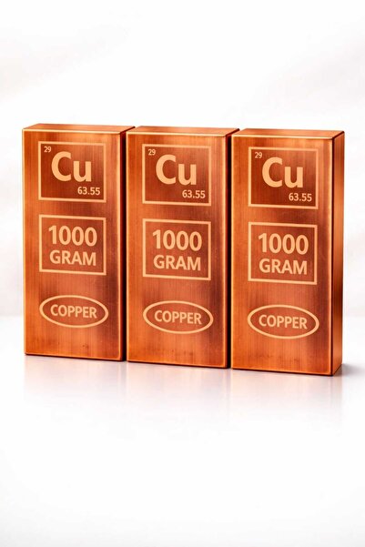 W-Design 3 adet Lama Bakır 99,99 Cu 1000 Gr+1000 Gr+1000 Gr Toplam 3000 Gr