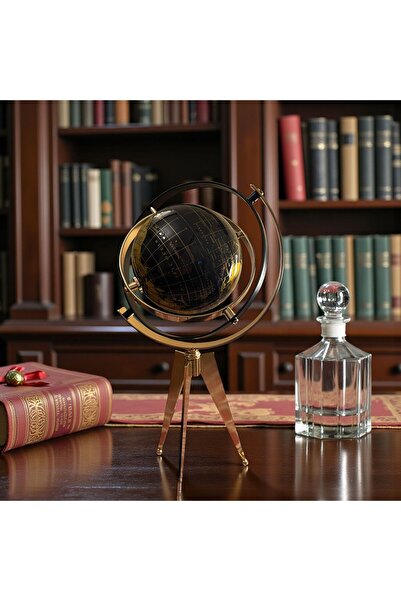 Sleep Nova Lüks Dekoratif Dünya Küresi – Gold Detaylı Masa Üstü, Ofis & Kütüp...
