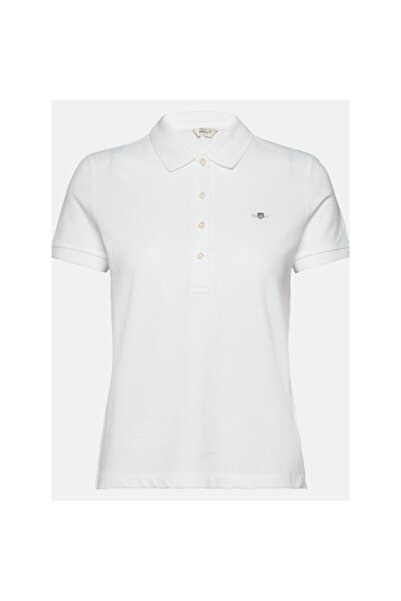 Gant Tricou polo pentru femei, alb, bumbac, logo brodat, alb, mărimea XL INTL