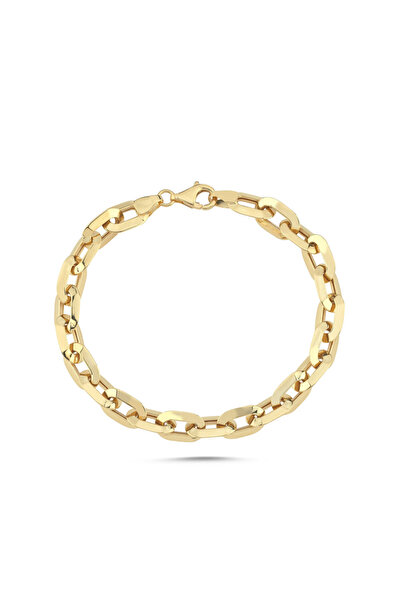 Sembol Gold Uzun Halkalı Modern Altın Bileklik 7 mm-20 cm