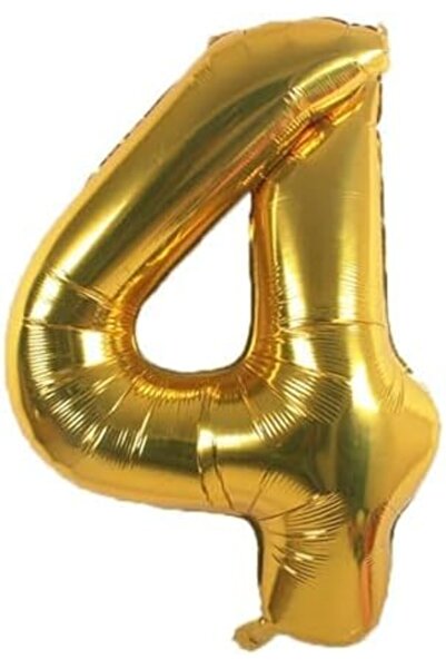 Nacario NrcrioShop بالون فويل 4 أرقام، أصفر ذهبي 1201248