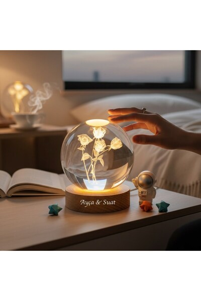 hediyesahibi Kişiye Büyük Boy Sevgililer Günü Özel – Işıklı Cam Küre İçinde G...