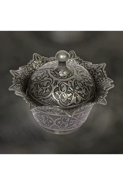 Nacario وعاء حلوى معدني بغطاء من نركريوشوب – وعاء تقديم صغير بتصميم عثماني، و...