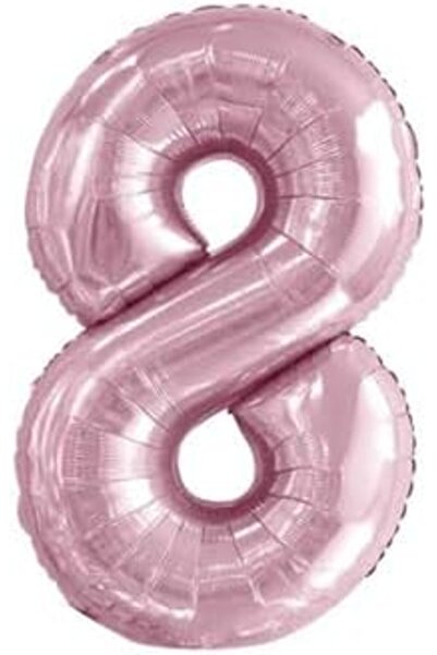 Nacario NrcrioShop بالون فويلي وردي باستيل 8 أرقام 76 سم 1201248