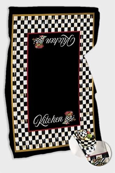 Yıldızan Esnshop Black Checkerboard Pattern Oven Kitchen Towel 30X50Cm 1209132