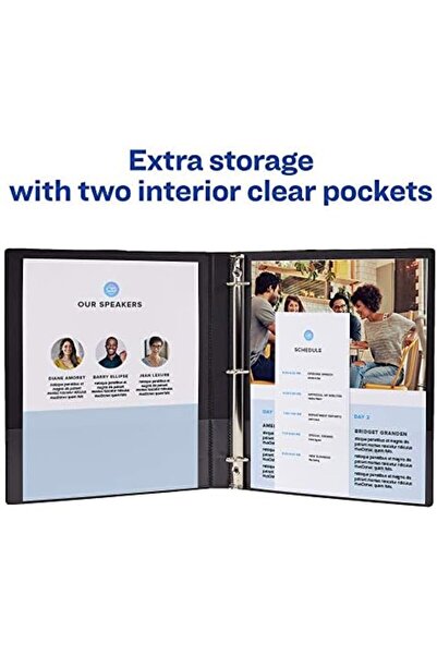 Nacario ملف شفاف من NrcrioShop، عبوة من 4 قطع، 0.5 بوصة، أسود 1201248