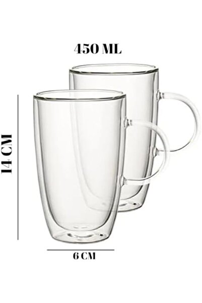 Nacario Nrcrioshop 450 ml Double-Walled Transparent Glass Mug – Durable, Suit...