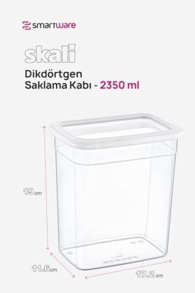 Yıldızan مجموعة esnshop مكونة من 6 حاويات تخزين مستطيلة سكالي بيضاء 2350 مل -...