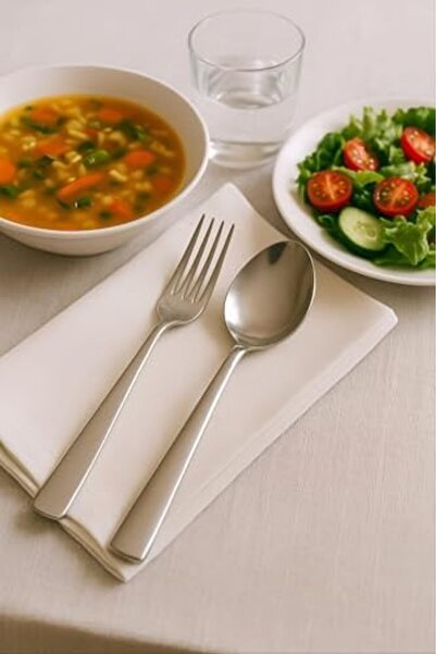 Nacario Nrcrioshop 24 Piece Stainless Steel Tablespoon and Fork Set,12 Tables...