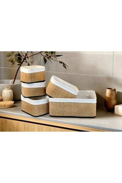 Nacario Nrcrioshop Paçi̇ Wicker Premium Series Set of 5 Rectangular Organizer...