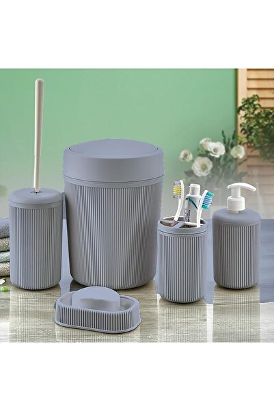 Nacario طقم حمام من نركريوشوب، سلة مهملات، موزع صابون سائل، حامل فرشاة أسنان،...