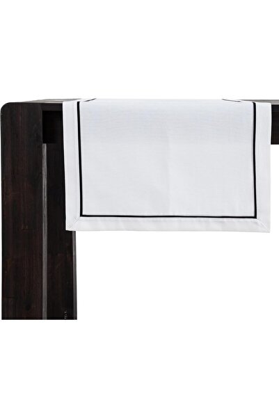 Nacario Nrcrioshop Buldan Linen I Table Runner Black Piped 50X130 1201248