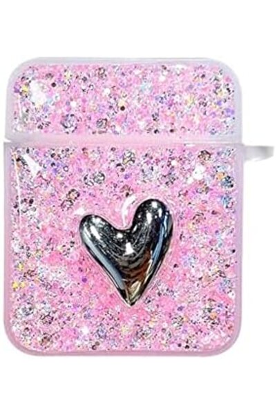 Yıldızan Esnshop AirPods 1. Generation / 2. Case for Nesil Glitter Shiny Pink...