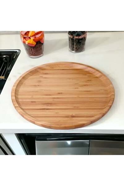 Nacario Nrcrioshop Bamboo Lux Round Serving Plate 30 * 30cm, Presentation Pla...