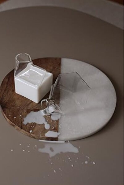 Yıldızan Storesellm Süt Kutusu Tasarımlı Cam Bardak, 350 ml, Borosilikat Daya...