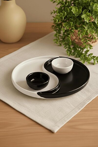 Nacario Nrcrioshop Life Special Design Set of 2 Black and White Ceramic Snack...