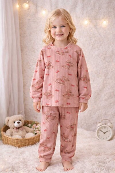 krm kerem bebe Set de pijamale pentru fete din bumbac moale, cu model