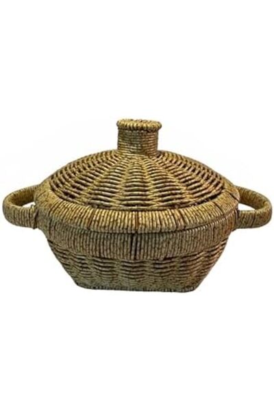Nacario Nrcrioshop Wicker Basket with Lid Handmade 1201248