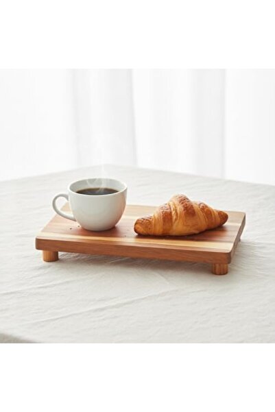 Yıldızan Rivrstore Natural Acacia Wood Pedestal Presentation Stand and Servin...