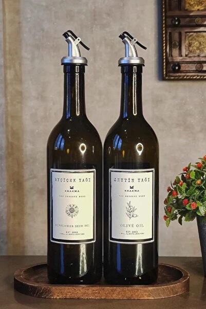 Nacario NrcrioShop مجموعة من زجاجتين زيت زيتون 750 مل + زيت دوار الشمس مع حام...