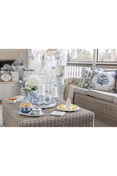 Nacario Nrcrioshop Mud Pie Cflwr Block Print Flower Vase, 7" X 6" 1201248