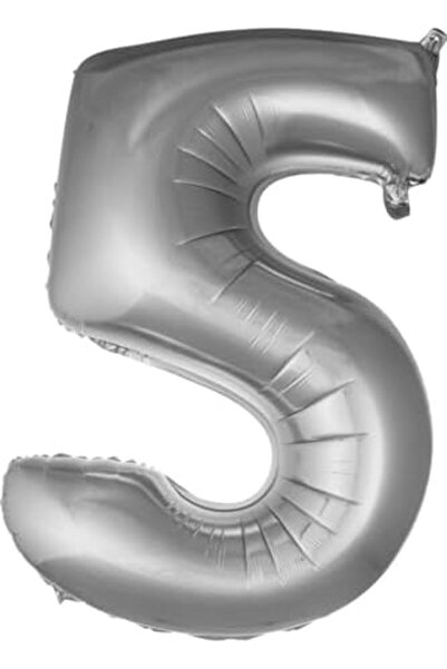 Nacario Nrcrioshop Balon 5 Numbers 76 cm Silver Foil Balloon 34 Inc 1201248