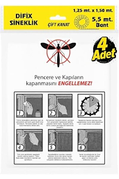 Yıldızan Storesellm Çift Kanat Pratik Sineklik, 1,25  m x 1.5 m Tül, Kapı & P...
