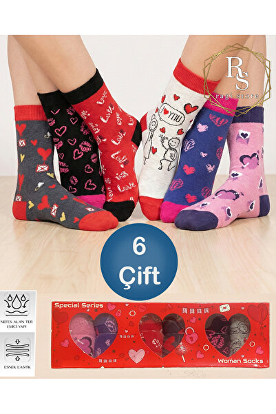 ragistore 6 Pack Valentine's Day Women's Socks Seamless Toe