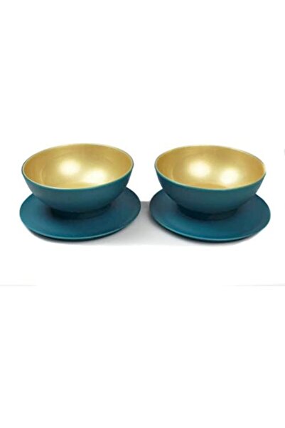 Nacario Nrcrioshop Dessert Bowl (2) 275 ml Turquoise/Gold Dessert Bowl 1201248
