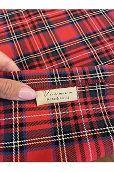 Yıldızan Esnshop Viemso Woven Plaid Red Green Napkin, 4 Pieces 1209132