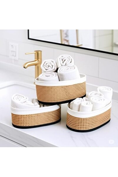 Nacario Nrcrioshop Paçi̇ Wicker Premium Series Oval Set of 3 Organizer 1201248