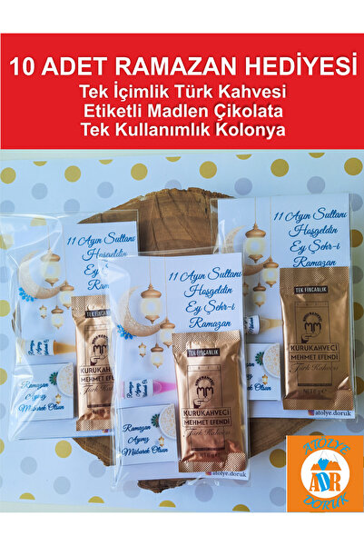 Atölye Doruk 10 Adet Madlen Çikolata-tek Içimlik Türk Kahvesi-Kolonya Ramazan...