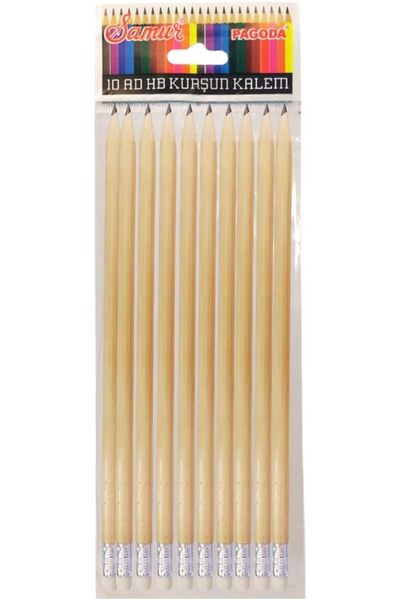 Nacario Nrcrioshop Natural Round Pencil Set with Eraser, 10 Pieces 1201248