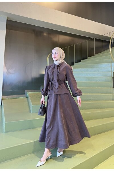 ZARERA طقم تنورة واسعة مربوطة من كروفايز