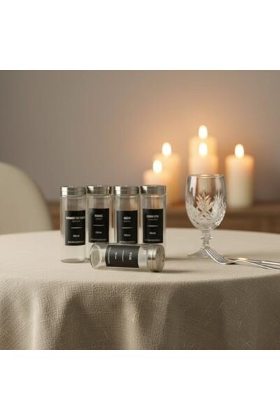 Nacario مجموعة NrcrioShop المكونة من 12 وعاء توابل زجاجي بغطاء معدني، متوفرة ...