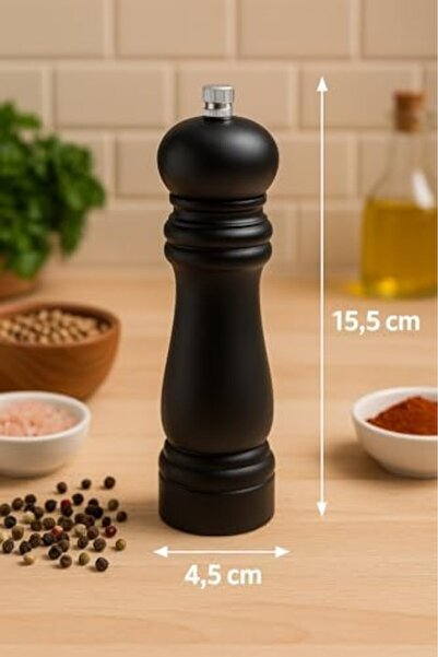 Nacario Nrcrioshop Wooden Salt and Pepper Grinder |   15.5 cm Black Bamboo Sp...