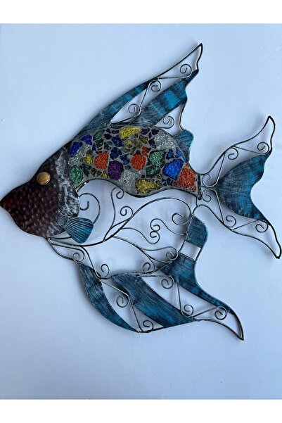 Nacario Nrcrioshop Decorative Metal Wall Panel – Mosaic Patterned Fish Design...