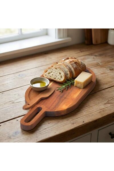 Nacario Nrcrioshop Natural Acacia Wood Oval Cheese and Presentation Board – 3...