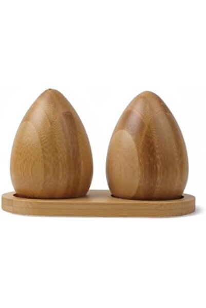 Nacario NrcrioShop علبة ملح وفلفل طبيعية على شكل بيضة بامبو |   الصحة والطبيع...