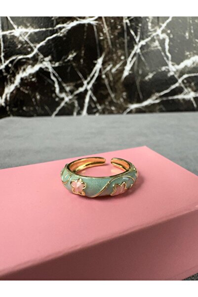 Mutenaura خاتم ذهبي قابل للتعديل على الطراز البوهيمي مطلي بالمينا