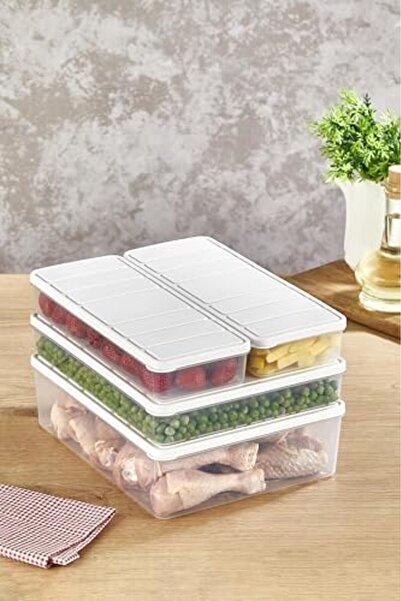 Nacario Nrcrioshop Nora 4-Piece Set 4 Lt.+ 2.5 Lt.+ 1.2 Lt+1.2 Lt Storage Con...