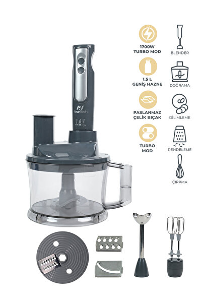 ozbience Çok Fonksiyonlu Mutfak Robotu Seti, El Blenderı, Doğrayıcı, Rende ve...