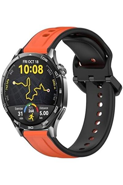 Nacario شريط مزدوج اللون موديل 46 مم من السيليكون متوافق مع الساعات التي يتوا...