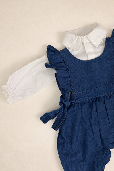 Babexi Baby Girl Shirt Denim Jumpsuit