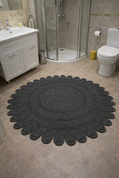 OLİDYA üt Hasır Yuvarlak Banyo Paspası – El Yapımı Doğal Halat Paspas, Bohem ...