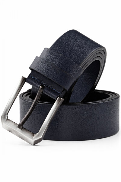 DeepSEA Lacivert Hakiki Deri Spor Erkek Kemer – 3,5 cm Genişlik, Şık ve Dayan...