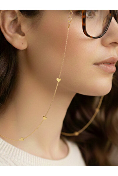 otio Kadın Gözlük Zinciri, Paslanmaz Çelik 70 cm, Yıldız Detaylı, Numaralı Gö...