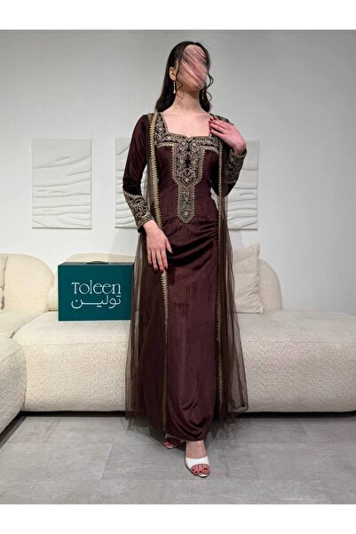 TOLEEN Asiri velvet jalabiya, two pieces