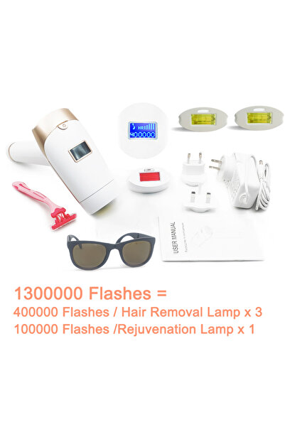 Choice5 ١٣٠٠ ألف ومضة، جهاز ليزر محدّث لإزالة الشعر بتقنية ٢ في ١، مصباح قابل...